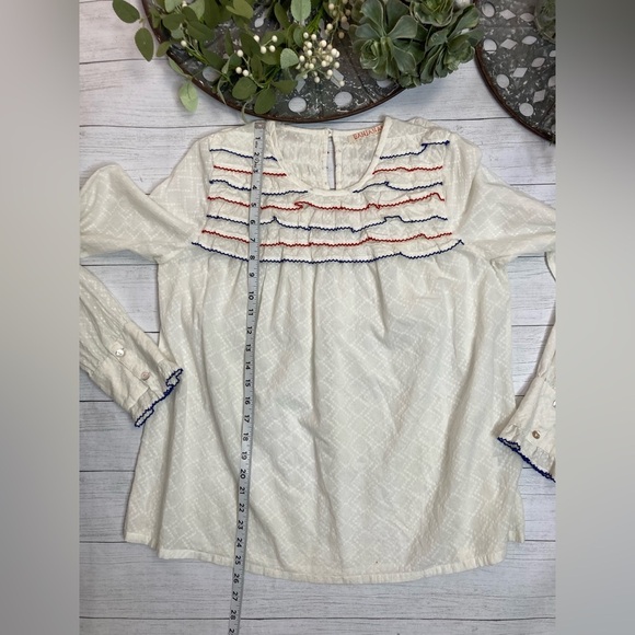 Banjanan Blue and Red Flamenco Top Size Large - Picture 6 of 11